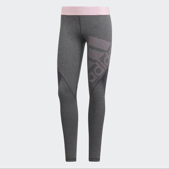 Adidas Alphaskin climacool leggings Gray Pink Size Small Athletic - Picture 1 of 9